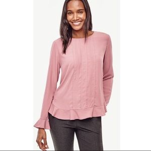 Ann Taylor Mauve Peplum Blouse